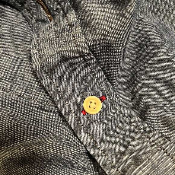 Sault New England - Made in USA Blue Chambray Shirt - Men's Medium - Picture 3 of 6